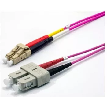 EKIVALAN Cable de conexión de fibra óptica dúplex OM4 LC/SC, 50/125 µm, violeta brezo, 5 m COZOM4DCLC2SE0050A