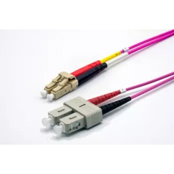 EKIVALAN Cable de conexión de fibra óptica dúplex OM4 LC/SC, 50/125 µm, violeta brezo, 5 m COZOM4DCLC2SE0050A