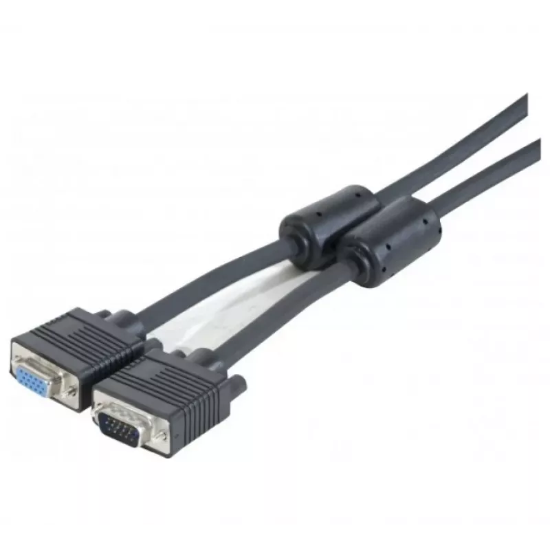 EXERTIS CONNECT Cable de monitor SVGA, conector macho/hembra HD D-Sub de 15 pines, 10,0 m, negro 119840