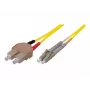 TECLINE Cable de conexión de fibra óptica OS2 monomodo SC dúplex a LC dúplex, 9/125 µm, UPC, LSZH, amarillo, 7,5 m 39989607