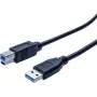 EXERTIS CONNECT Cable USB 3.0, conector macho USB-A a conector macho USB-B, 1,0 m, negro, 5 Gbps 532464