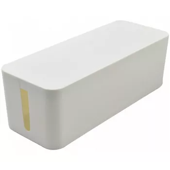 Caja grande de gestión de cables para regletas de enchufes Exertis Connect, blanca, 400 x 160 x 135 mm 573423