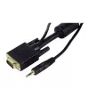 Cable de monitor S-VGA con audio EXERTIS CONNECT, conector macho HD D-Sub de 15 pines a macho, 5,0 m, negro 137221
