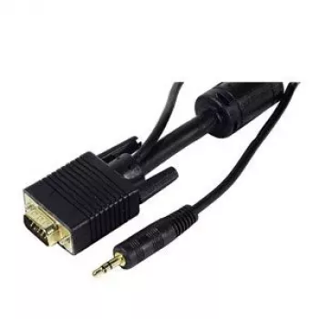Cable de monitor S-VGA con audio EXERTIS CONNECT, conector macho HD D-Sub de 15 pines a macho, 5,0 m, negro 137221