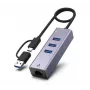Adaptador de red Gigabit Ethernet USB 3.1 Exertis Connect con hub USB y convertidor Type-C (310763)