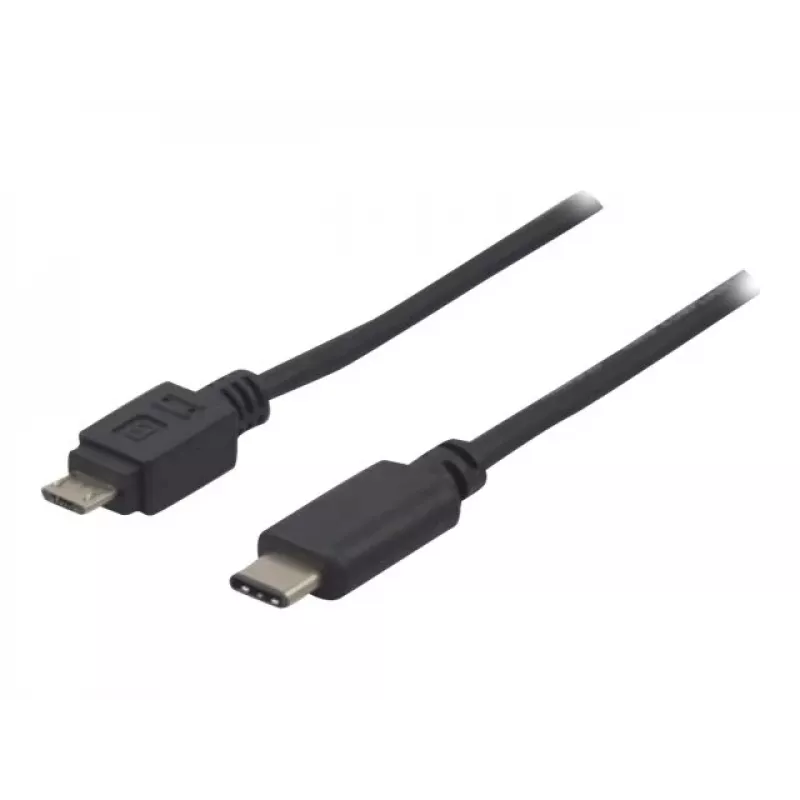 Cable USB 2.0 EXERTIS CONNECT, USB Type-C a Micro-B, negro, 1,0 m 150301