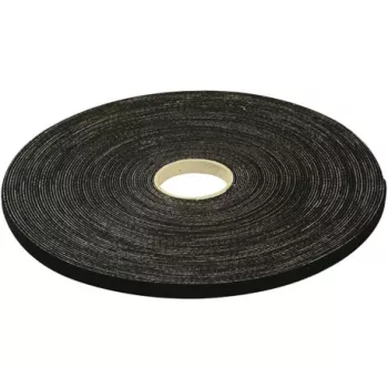 Cinta de montaje de velcro EXERTIS CONNECT, 20 mm x 10 m, negra para instalación de cables de red y datos que cuida los cables (629446)