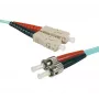 EXERTIS CONNECT Cable de conexión de fibra óptica OM3, 50/125 µm, 2x ST a SC dúplex, Aqua, 5 m 392764