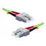 EXERTIS CONNECT Cable de conexión de fibra óptica OM5 SC dúplex a SC dúplex, 50/125 µm, UPC, Verde lima, 2 m 392902