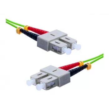 EXERTIS CONNECT Cable de conexión de fibra óptica OM5 SC dúplex a SC dúplex, 50/125 µm, UPC, Verde lima, 2 m 392902