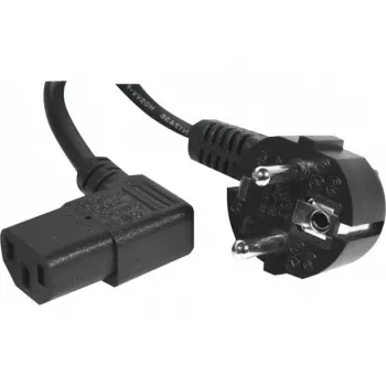 EXERTIS CONNECT Cable de alimentación, conector Schuko a conector hembra IEC C13 en ángulo, Negro, 3,0 m 808211