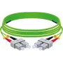 EXERTIS CONNECT Cable de conexión de fibra óptica OM5 SC dúplex a SC dúplex, 50/125 µm, LSZH, Verde lima, 10 m 392906