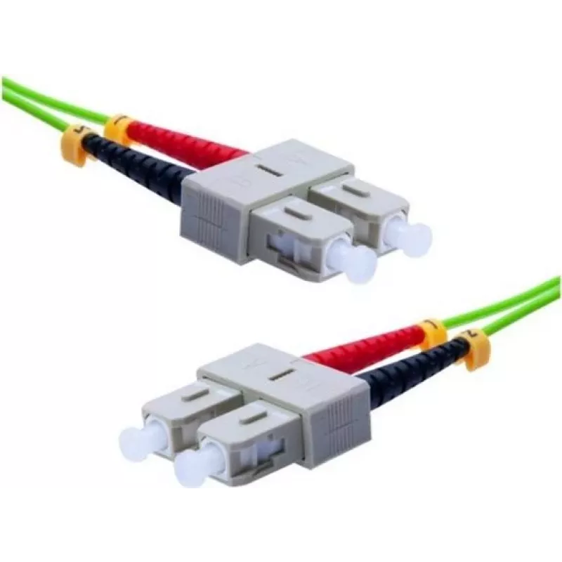EXERTIS CONNECT Cable de conexión de fibra óptica OM5 SC dúplex a SC dúplex, 50/125 µm, LSZH, Verde lima, 10 m 392906