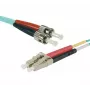 EXERTIS CONNECT Cable de conexión de fibra óptica Eco, 50/125 µm, fibra OM3, LC dúplex a ST dúplex, Aqua, 3,0 m, UPC Polish 392733