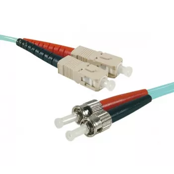 Exertis Connect Cable de conexión de fibra óptica HD OM3, 50/125 µm, 2x ST a SC dúplex, Aqua, 15 m 392767
