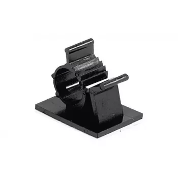 EXERTIS CONNECT Soporte para cables, clip de fijación de cables, autoadhesivo, pack de 100 14,7 mm a 19,1 mm (629031)