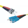 Exertis Connect Cable de conexión de fibra óptica ST/UPC a SC/UPC monomodo dúplex OS2, 3m, Amarillo 392883