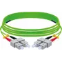 EXERTIS CONNECT Cable de conexión de fibra óptica OM5 SC dúplex a SC dúplex UPC, 50/125 µm, verde lima, 5 m 392904