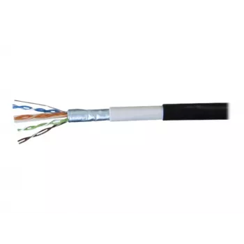 EXERTIS CONNECT Cable de conexión de exterior Cat6 F/UTP resistente al agua, 2 m, negro 845040