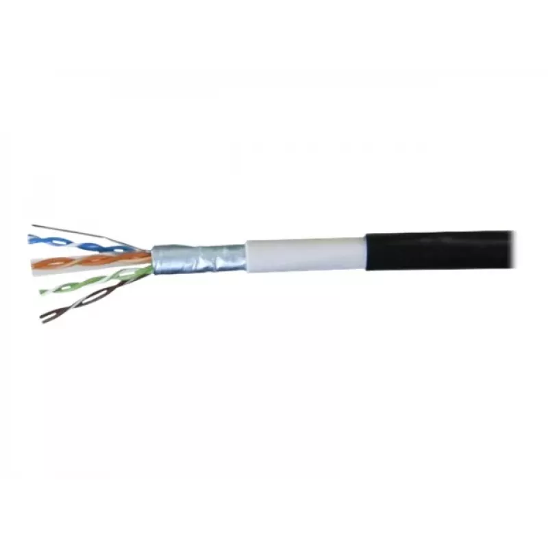 EXERTIS CONNECT Cable de conexión de exterior Cat6 F/UTP resistente al agua, 2 m, negro 845040