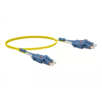 EXERTIS CONNECT Cable de conexión de fibra óptica monomodo OS2 dúplex Uniboot LC/UPC a LC/UPC, 3 m, amarillo, libre de halógenos 392933
