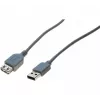 EXERTIS CONNECT Cable de extensión USB 2.0, conector macho USB-A a conector hembra USB-A, gris, 5,0 m, High Speed 532405
