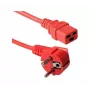 Exertis Connect Cable de alimentación Schuko acodado a C19 recto de 16 A, rojo, 2 m 640055