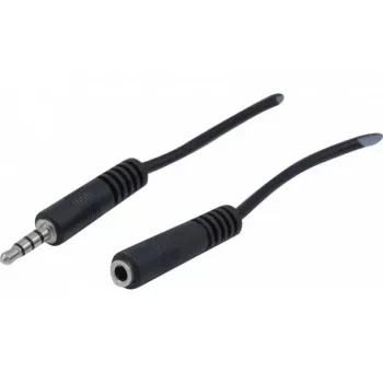EXERTIS CONNECT Cable de extensión de audio estéreo de 3,5 mm, conector macho a conector hembra, 2 m, negro 721133