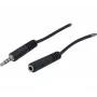 EXERTIS CONNECT Cable de extensión de audio estéreo de 3,5 mm, conector macho a conector hembra, 2 m, negro 721133