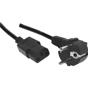 Exertis Connect Cable de alimentación, conector macho Schuko acodado a conector hembra IEC C13, libre de halógenos, negro, 1,8 m (807950)
