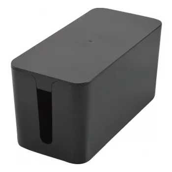 Exertis Connect Caja de gestión de cables pequeña para regletas de enchufes, negra, 240 x 120 x 130 mm 573426