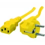 Exertis Connect Cable de alimentación en ángulo Schuko a IEC C13, amarillo, 1,8 m 808015