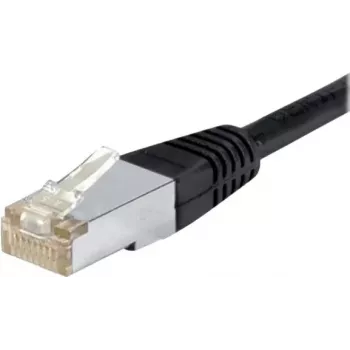 Exertis Connect 845038 Cable de red Cat.6 F/UTP resistente al agua, 0,5 m, negro, protección antiacodamiento fina