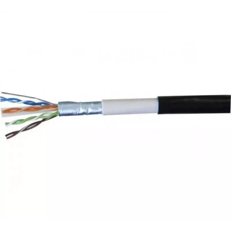 Exertis Connect 845038 Cable patch resistente al agua Cat.6 F/UTP, 0,5 m, negro, protección de curvatura delgada