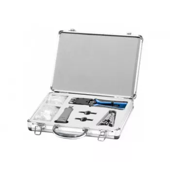 EXERTIS CONNECT set de herramientas de red con conectores RJ45 en maletín de aluminio y plástico (818082)