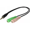 Exertis Connect Adaptador para auriculares CTIA - 3,5mm TRRS a doble TRS (divisor de auriculares/micrófono) 721135