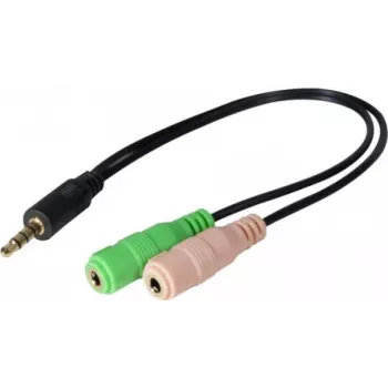 Exertis Connect Adaptador para auriculares CTIA - 3,5mm TRRS a doble TRS (divisor de auriculares/micrófono) 721135