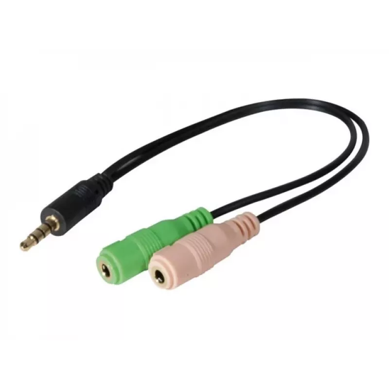 Exertis Connect Adaptador para auriculares CTIA - 3,5mm TRRS a doble TRS (divisor de auriculares/micrófono) 721135