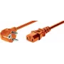 EXERTIS CONNECT Cable de alimentación, conector macho Schuko en ángulo a conector hembra IEC C13, naranja, 0,6 m (808071)