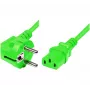 Exertis Connect Cable de corriente, conector macho Schuko en ángulo a conector hembra IEC C13, verde, 1,8 m (808016)