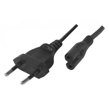 Exertis Connect Cable de corriente, conector macho euro a conector hembra Euro-8, negro, 1,0 m (808308)
