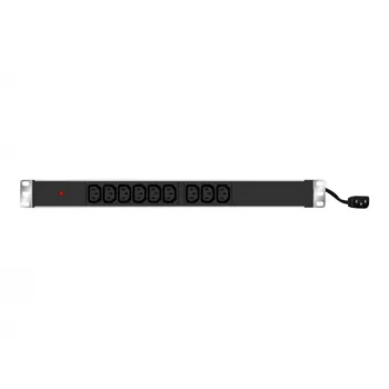 EXERTIS CONNECT PDU 19 inch 1U 9 tomas IEC C13, carcasa de aluminio, cable 2,5 m, negro 808901
