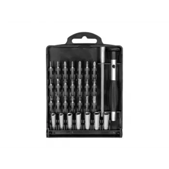 EXERTIS CONNECT Set de destornilladores de precisión, 11 piezas con 10 puntas intercambiables en caja de almacenamiento (815650)