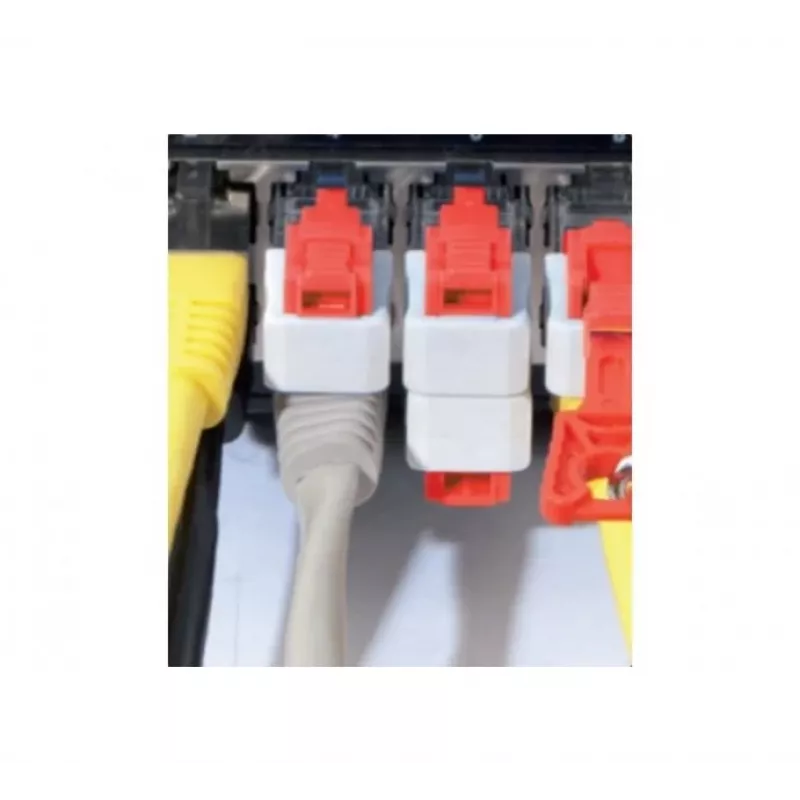 EXERTIS CONNECT RJ45 Port Lock (pack de 10, azul) con llave – Bloquea el acceso no autorizado a la red 848943