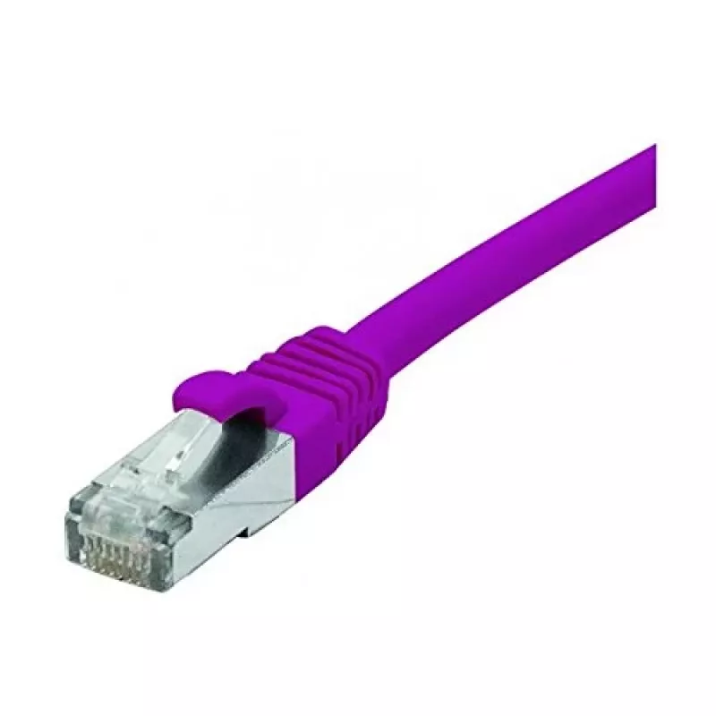 EXERTIS CONNECT Cable de red Cat. 6 F/UTP, PoE, libre de halógenos, violeta, 15,0 m con protección de lengüeta 854416