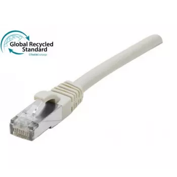 EXERTIS CONNECT Cat. 6A S/FTP cable de red, TPE, libre de halógenos, certificado GRS, snagless, gris, 0,5 m 854502