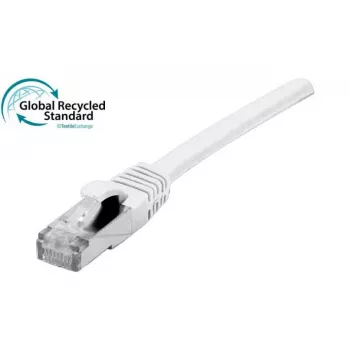 EXERTIS CONNECT Cat. 6A S/FTP cable de parcheo, TPE, libre de halógenos, certificado GRS, snagless, blanco, 1,5 m 854558