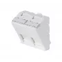 EXERTIS CONNECT embellecedor 45x45mm para 2 módulos Keystone, 30°, blanco señal RAL 9003 911711