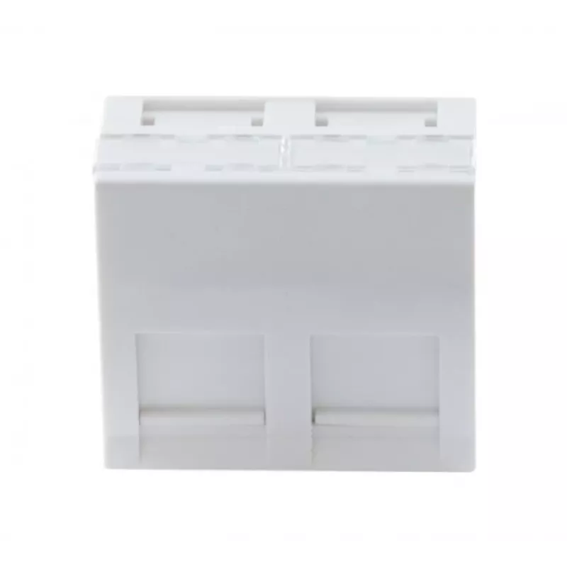 EXERTIS CONNECT embellecedor 45x45mm para 2 módulos Keystone, 30°, blanco señal RAL 9003 911711