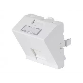 Dexlan embellecedor 45 x 45 mm para 1 módulo Keystone, 30°, blanco señal RAL 9003 (911712)